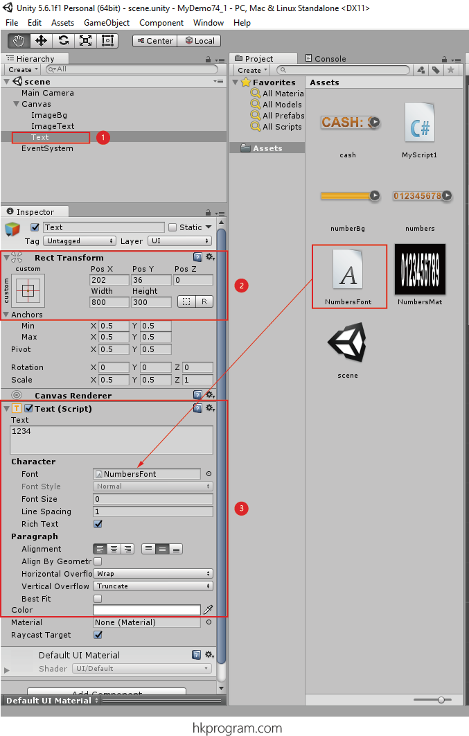 Unity: Convert  Numbers Image to Custom Font